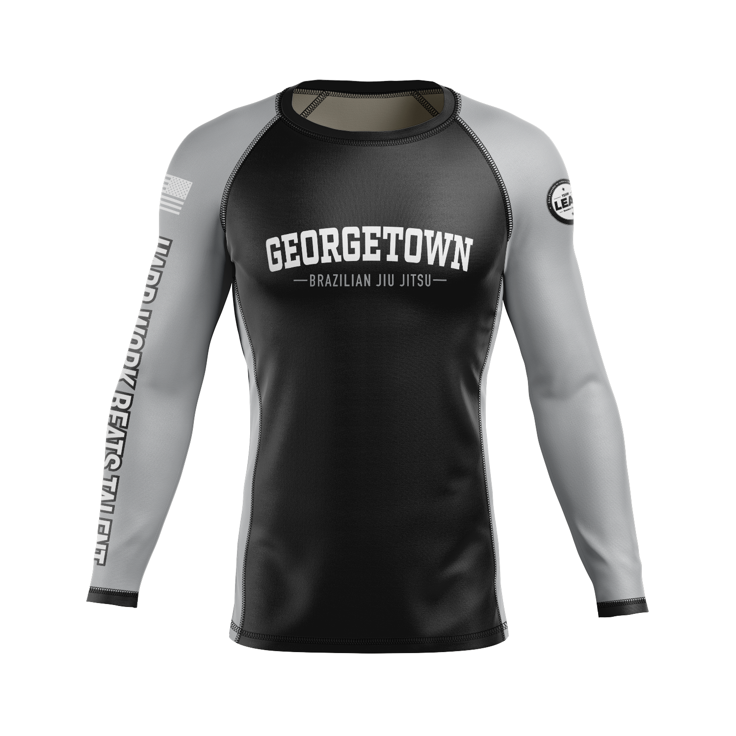 GTX BJJ men's rash guard Standard Issue Ranked, black/grey