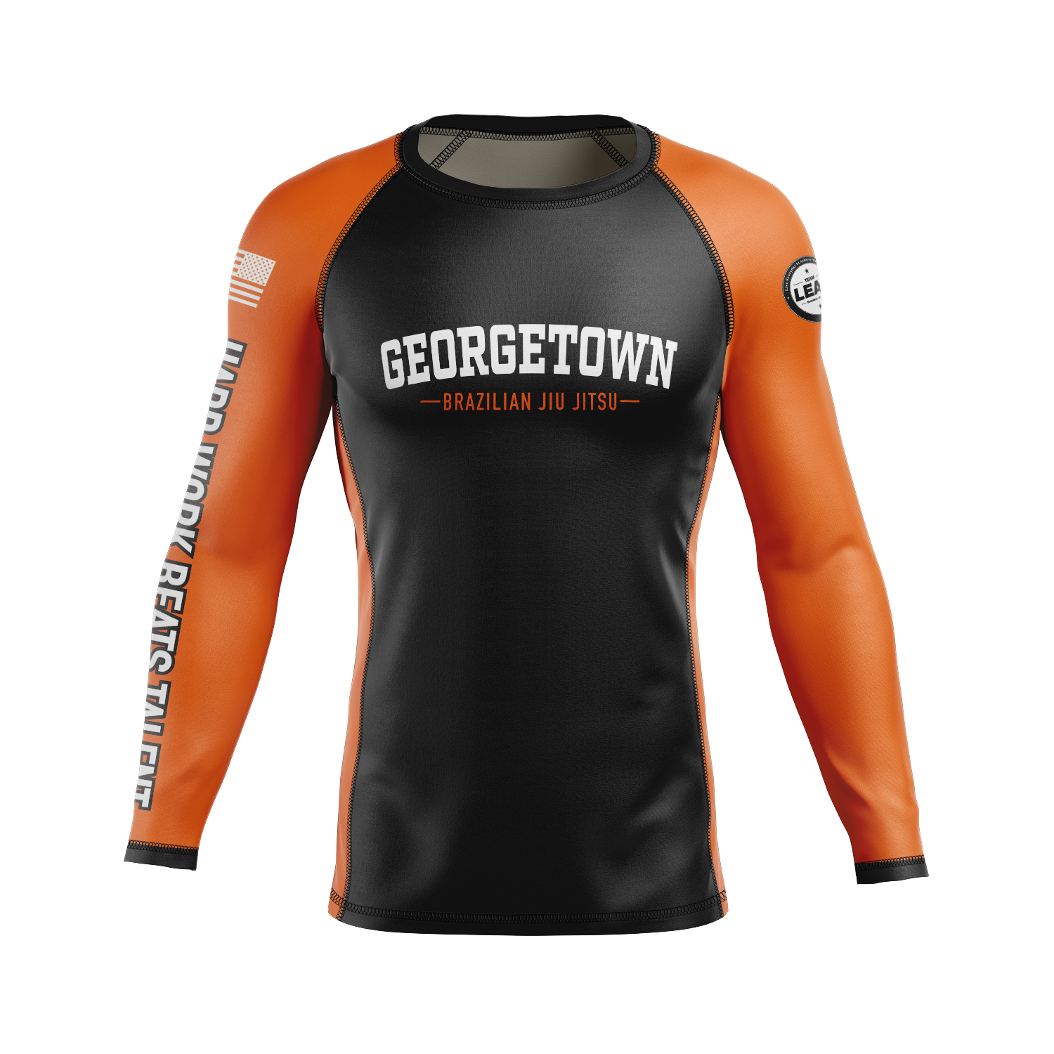 GTX BJJ men's rash guard Standard Issue Ranked, black/orange