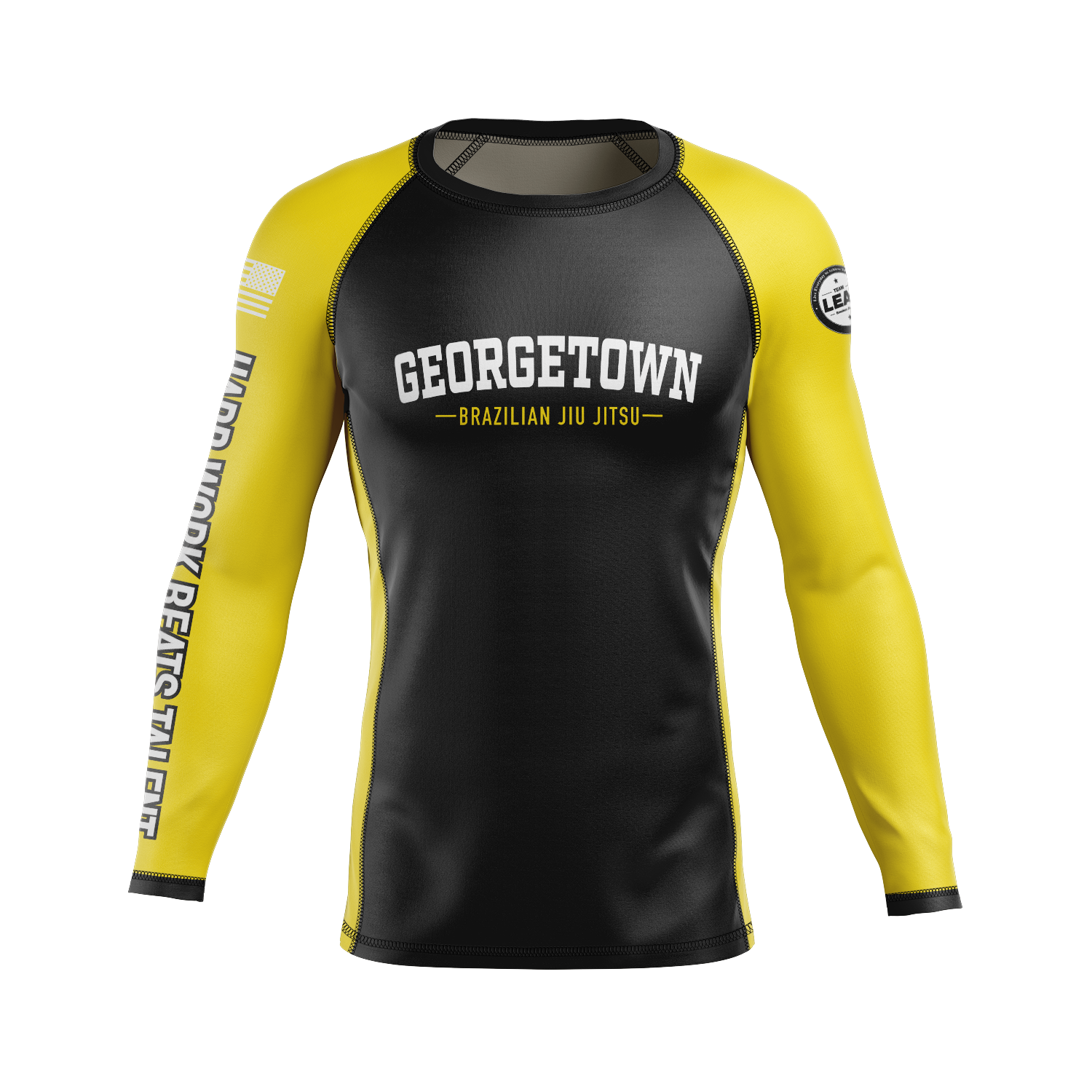 GTX BJJ men's rash guard Standard Issue Ranked, black/yellow