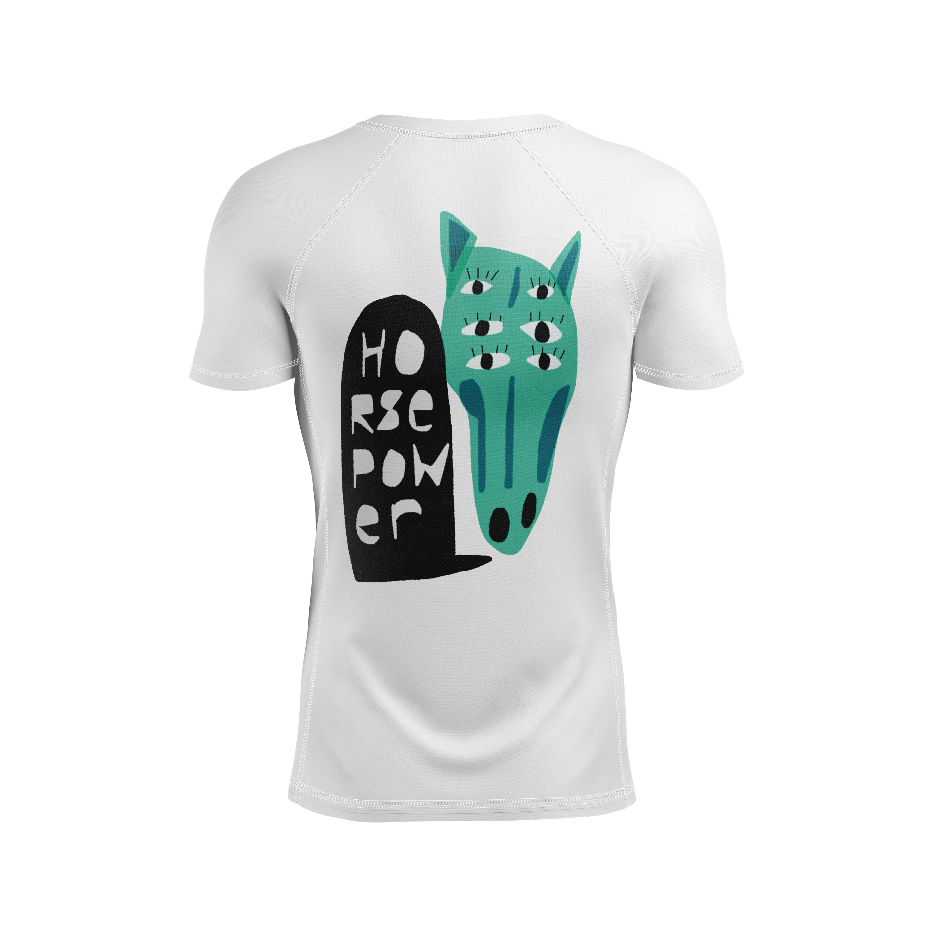 DxW: Horsepower men's rash guard, white