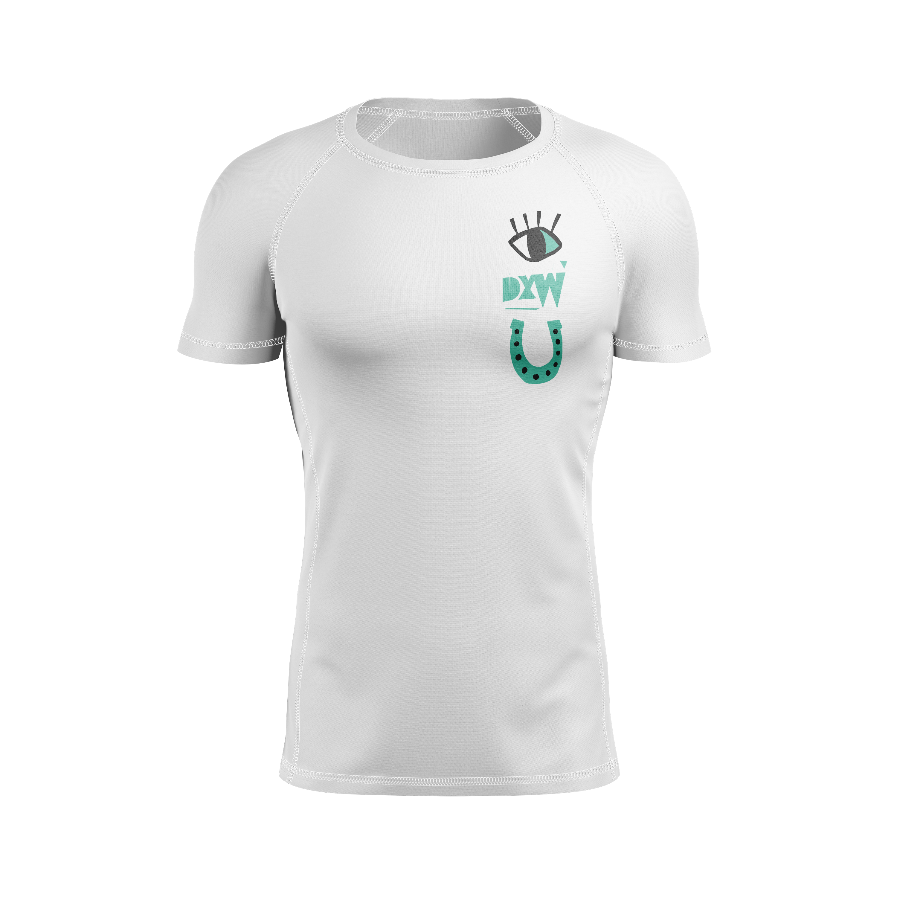 DxW: Horsepower men's rash guard, white