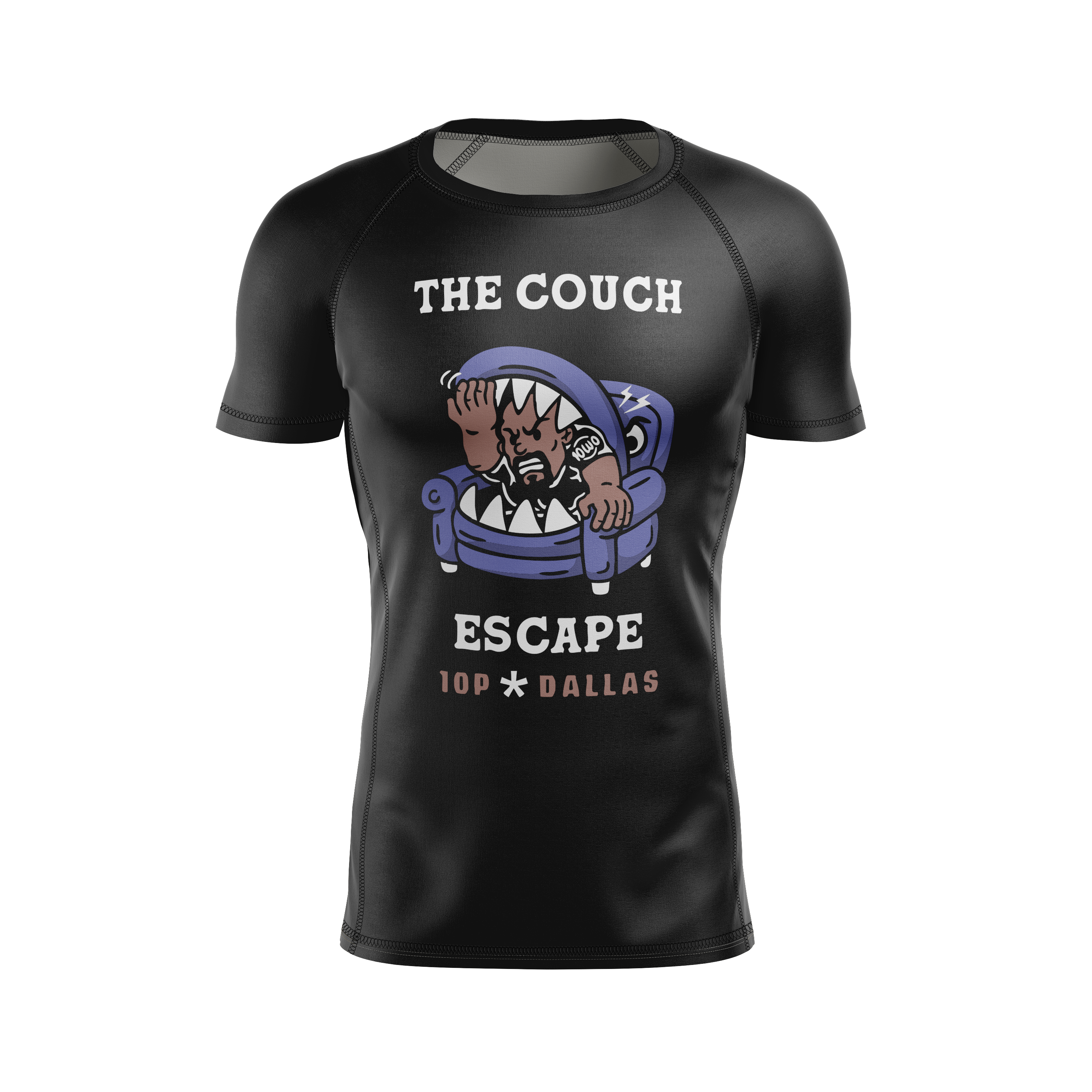 wholesale 10P Dallas men's rash guard The Couch Escape, black