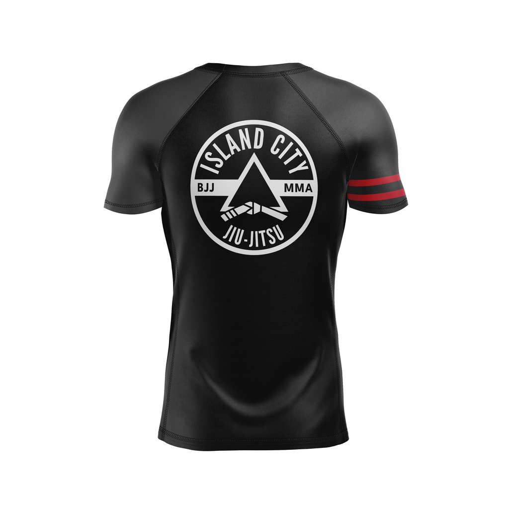 Island City rash guard Ranked, triple black