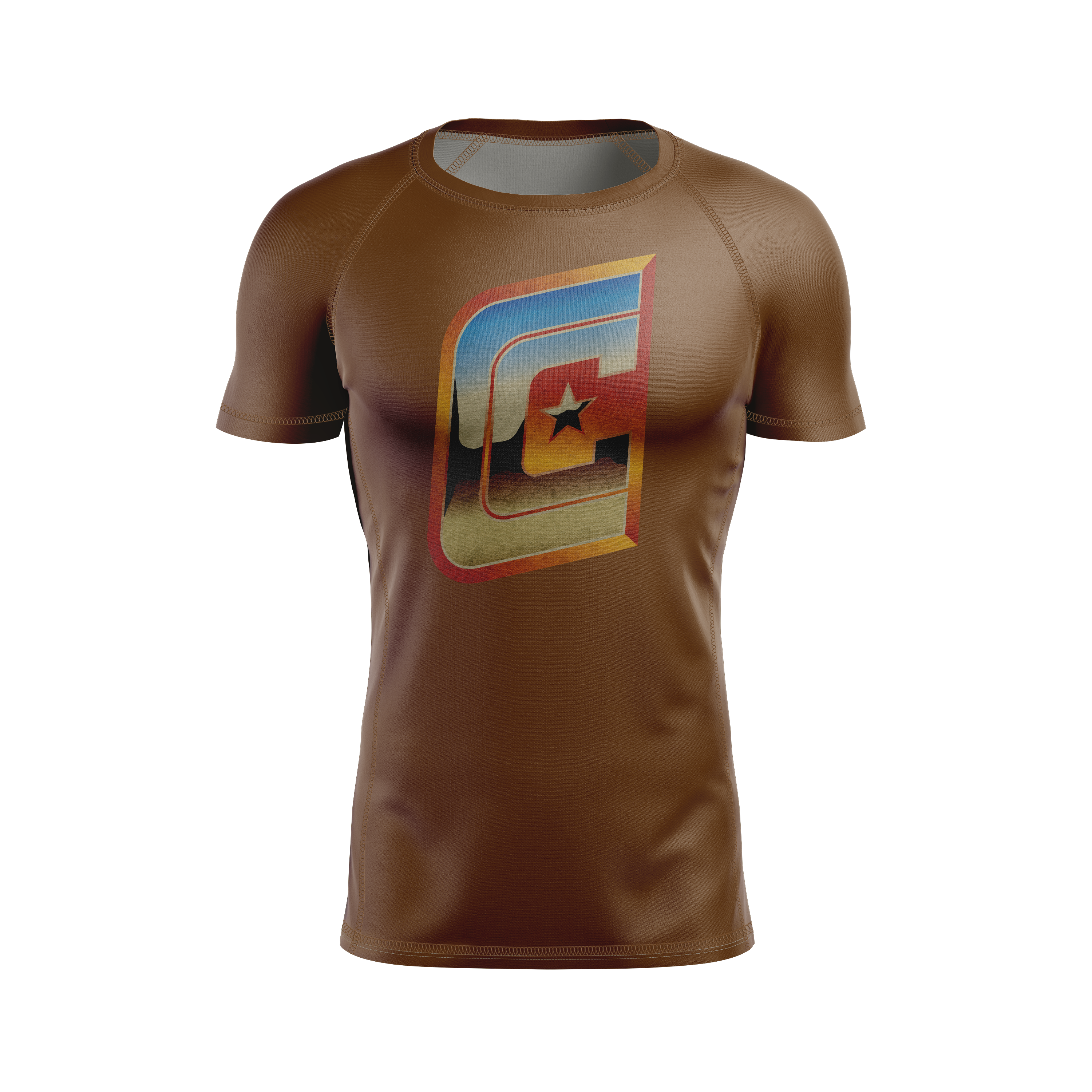 Federation men's rash guard, brown