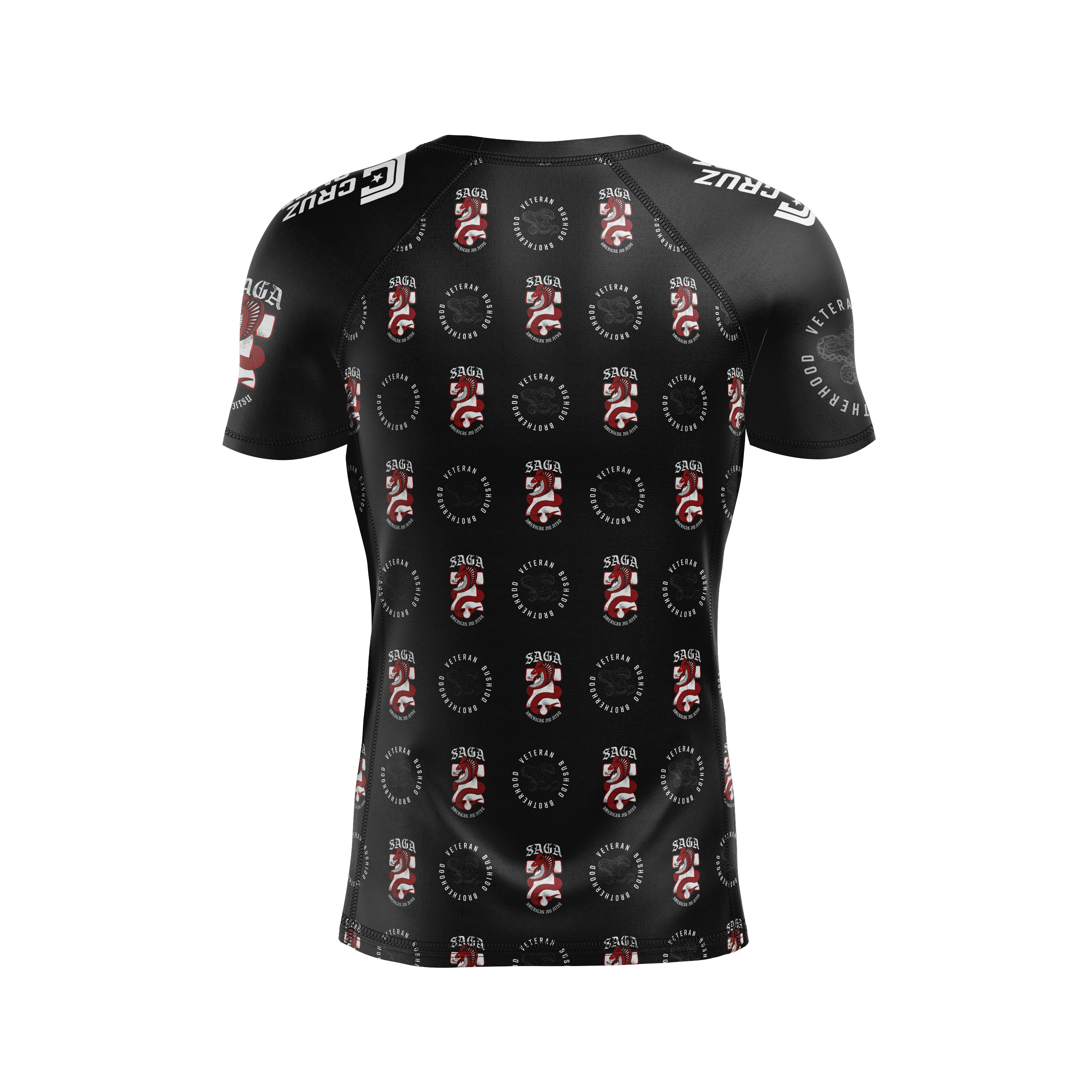 Veteran Bushido Brotherhood men's rash guard Enough Talk, black