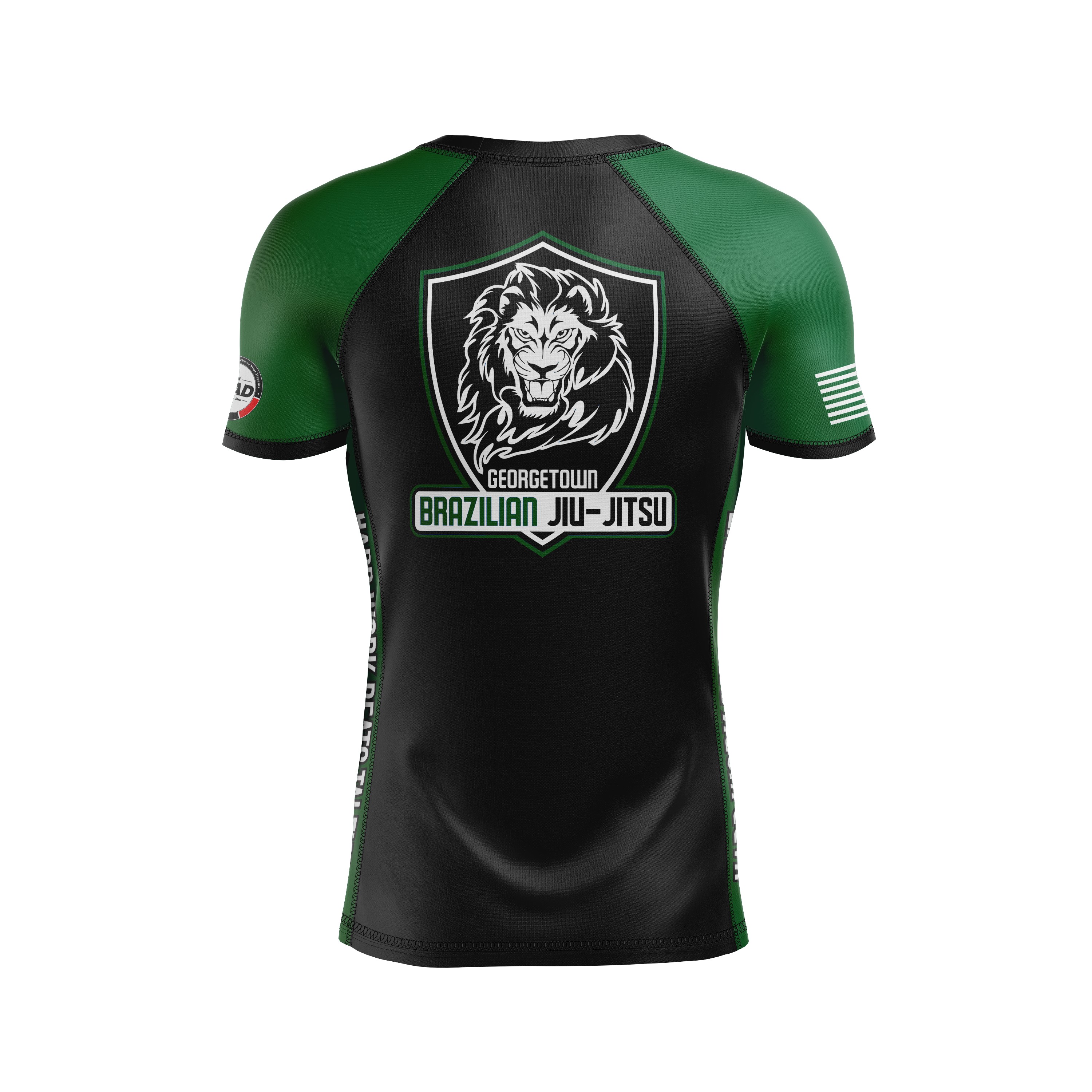 GTX BJJ men's rash guard Standard Issue Ranked, black/green