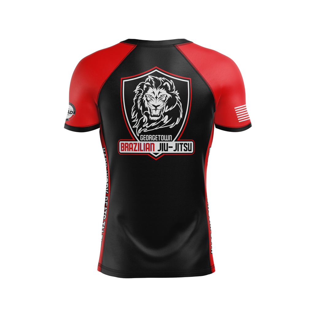 GTX BJJ men's rash guard Standard Issue Ranked, black/red