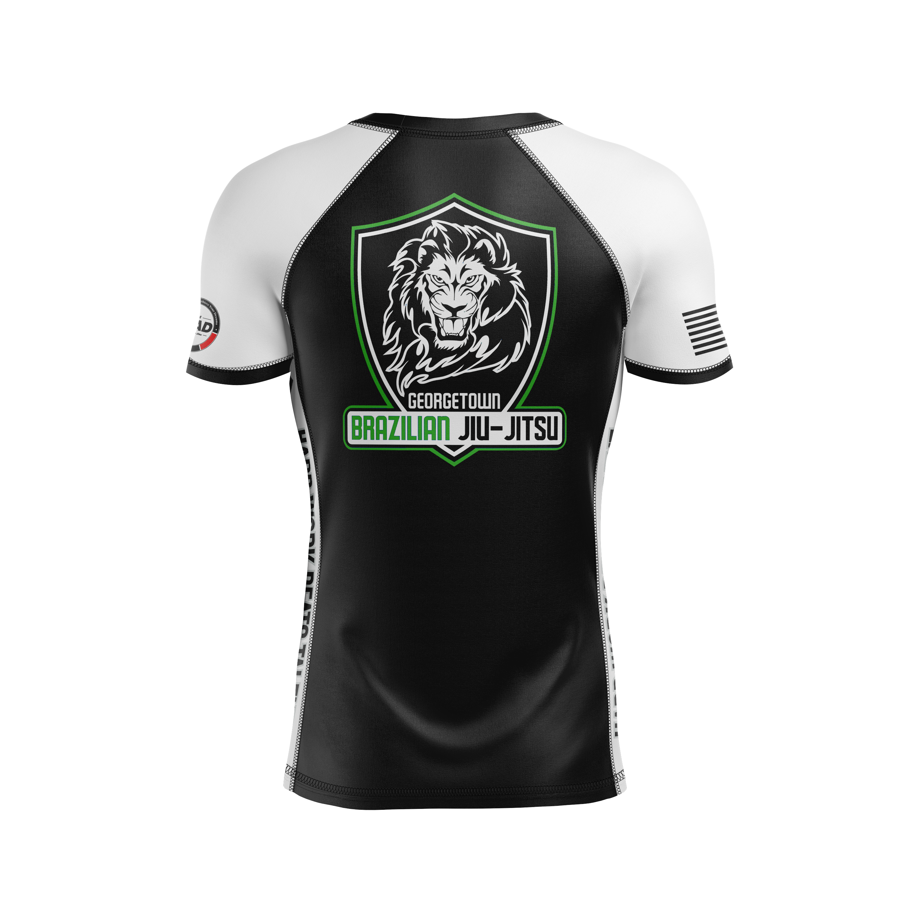 GTX BJJ men's rash guard Standard Issue Ranked, black/white