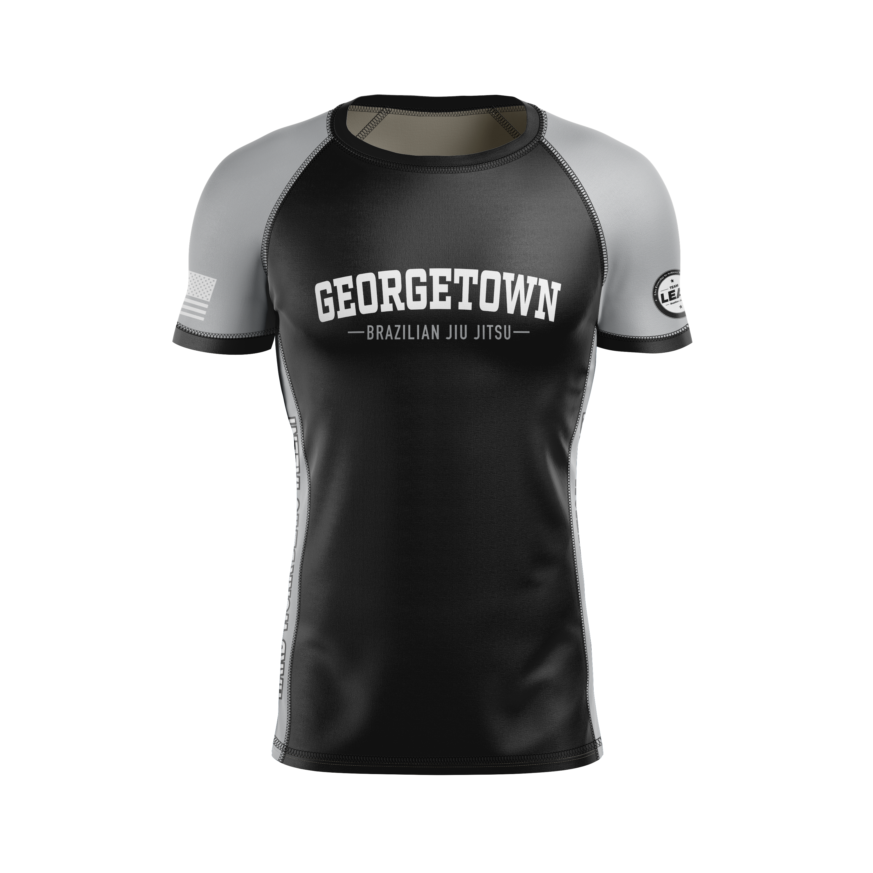 GTX BJJ men's rash guard Standard Issue Ranked, black/grey