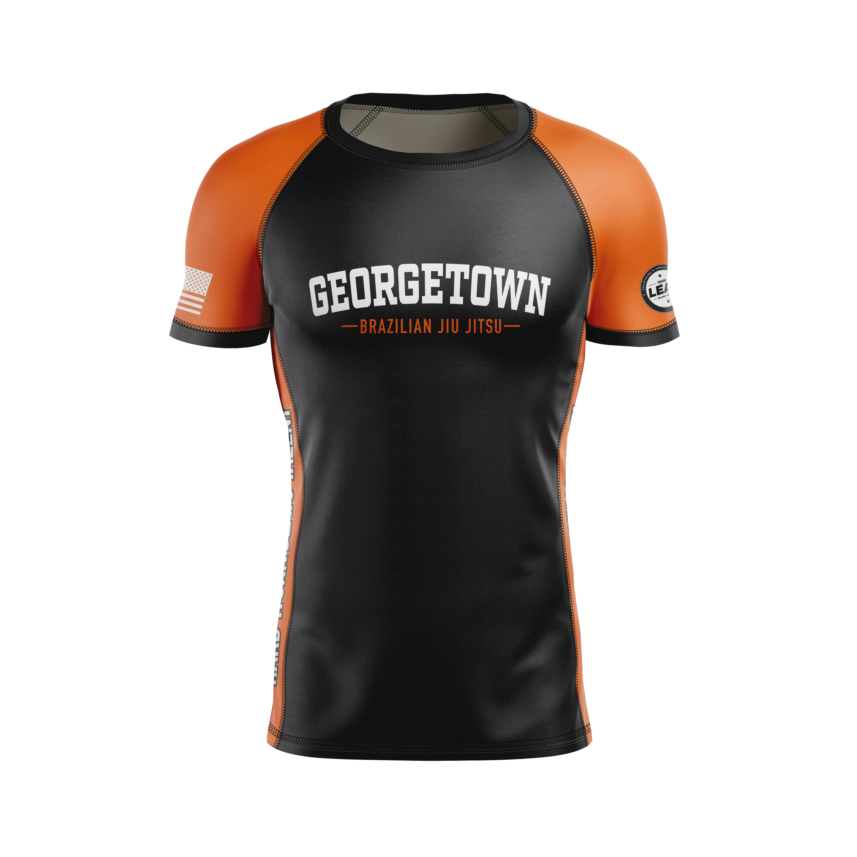 GTX BJJ men's rash guard Standard Issue Ranked, black/orange