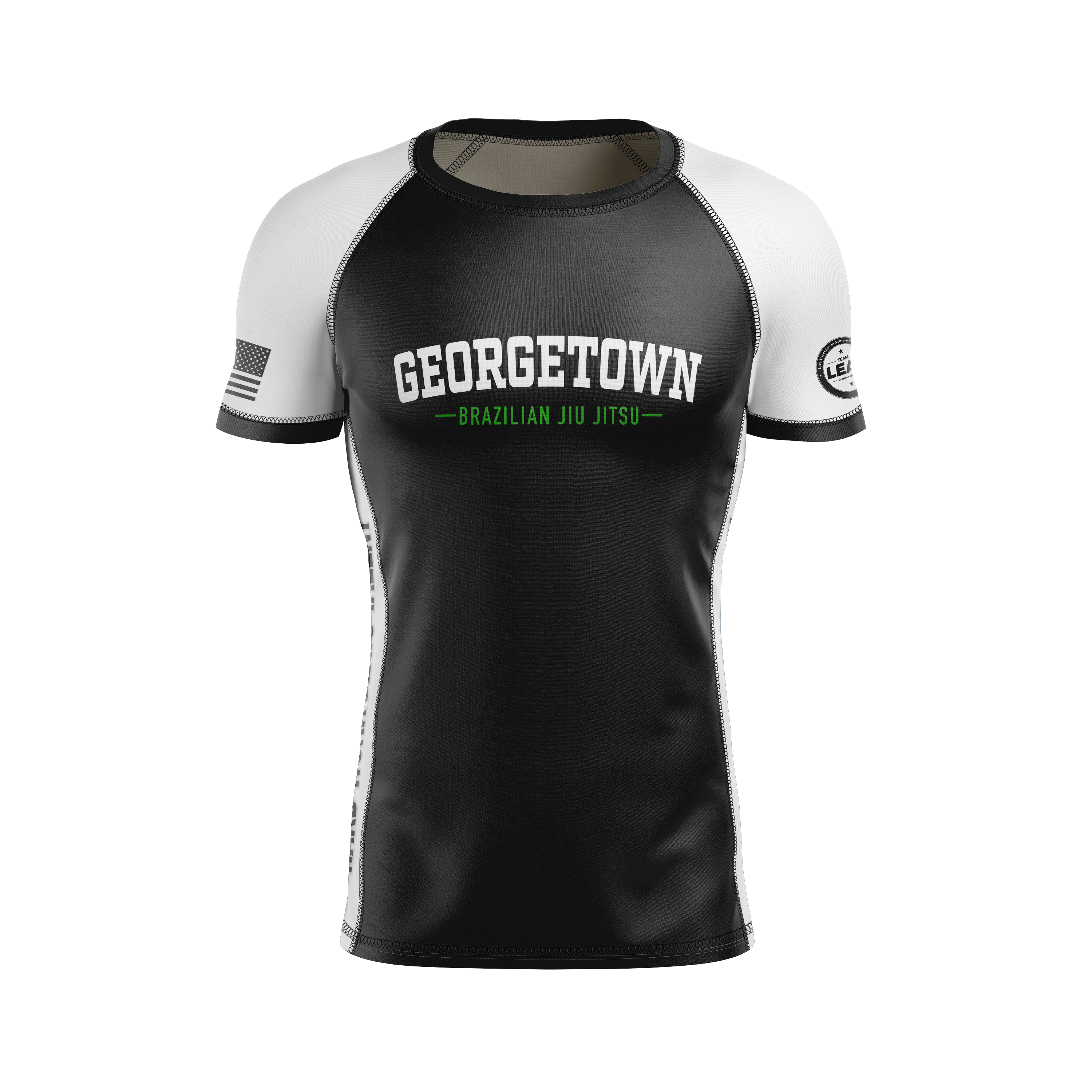 GTX BJJ men's rash guard Standard Issue Ranked, black/white