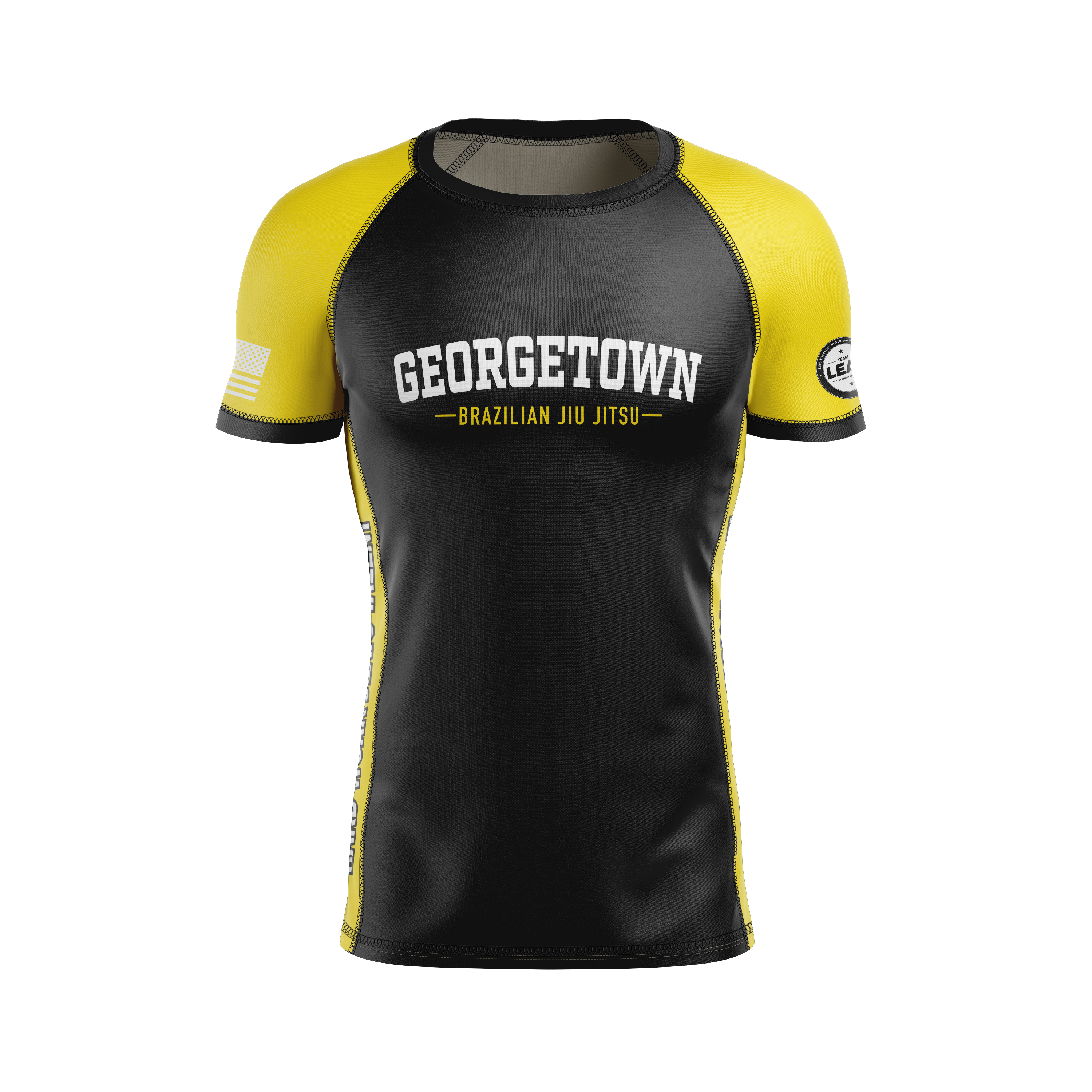 GTX BJJ men's rash guard Standard Issue Ranked, black/yellow