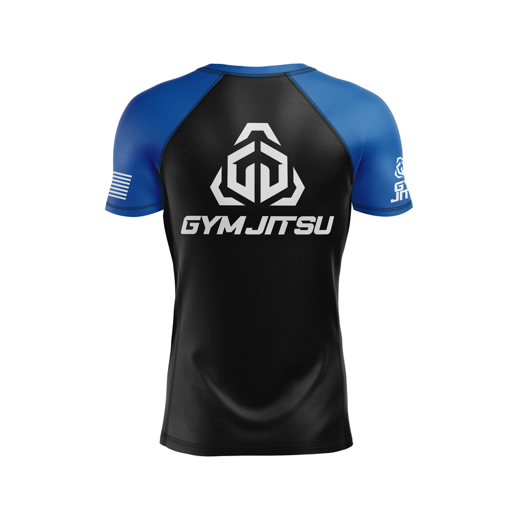 Gym Jitsu men's rash guard Standard Issue Ranked, black/blue