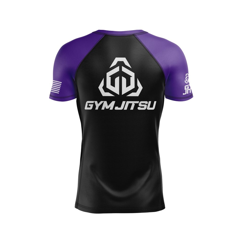 Gym Jitsu men's rash guard Standard Issue Ranked, black/purple