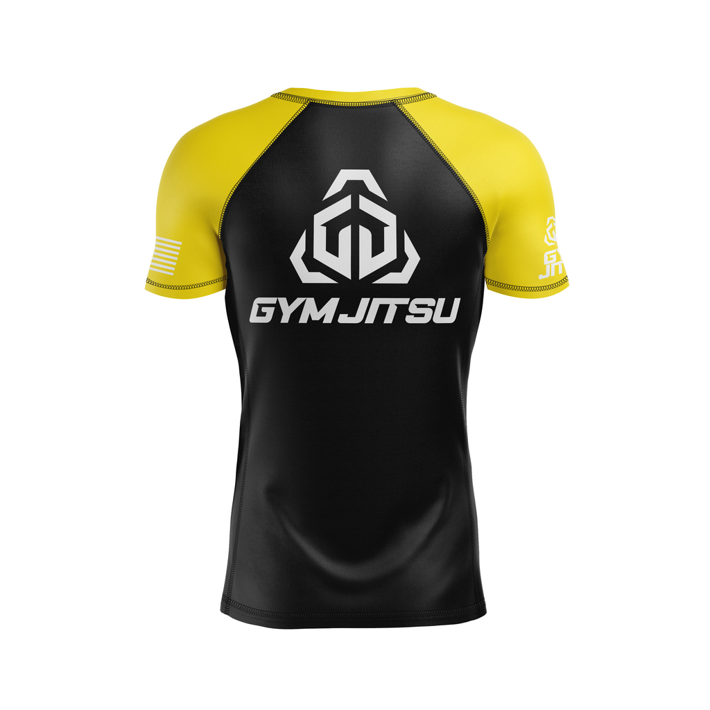 Gym Jitsu men's rash guard Standard Issue Ranked, black/yellow
