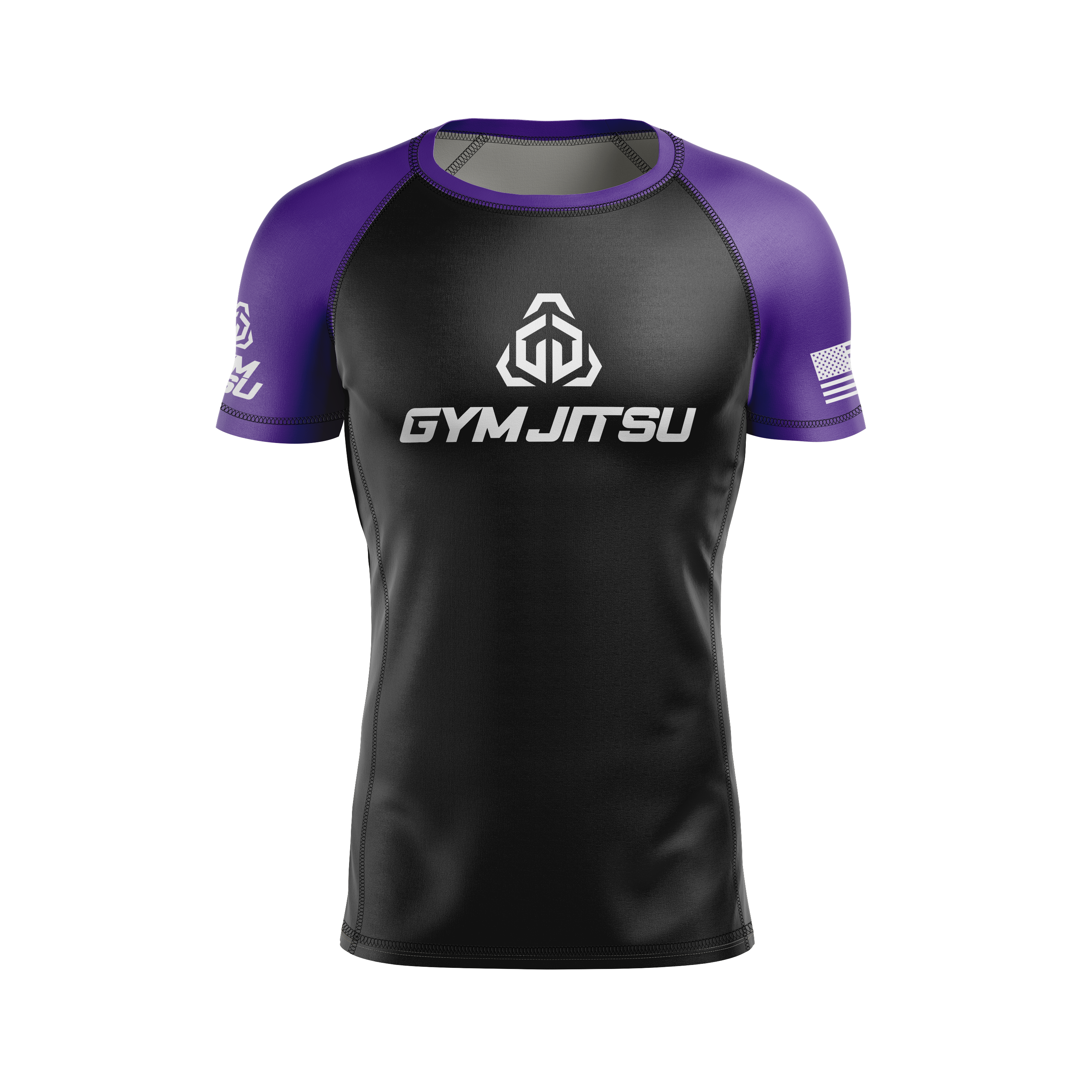 Gym Jitsu men's rash guard Standard Issue Ranked, black/purple