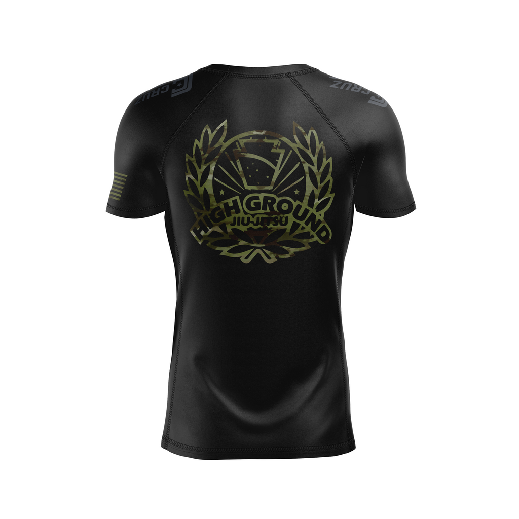 High Ground BJJ men's rash guard 1776, black