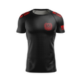 High Ground BJJ men's rash guard Standard Issue Ranked, black and red