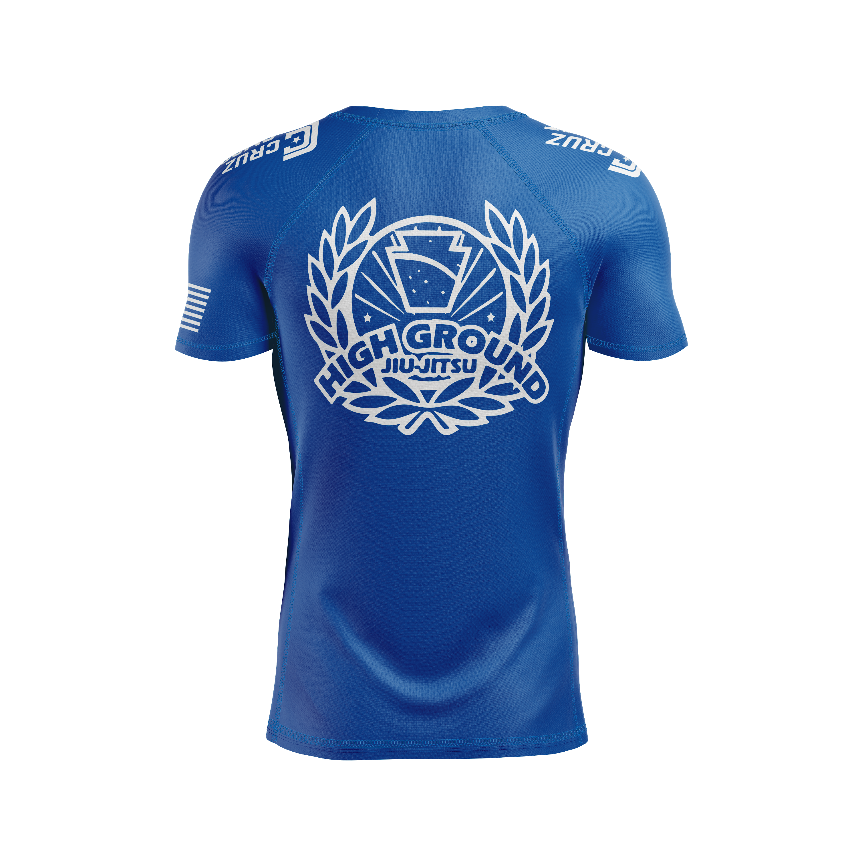 High Ground BJJ men's rash guard Standard Issue Ranked, blue