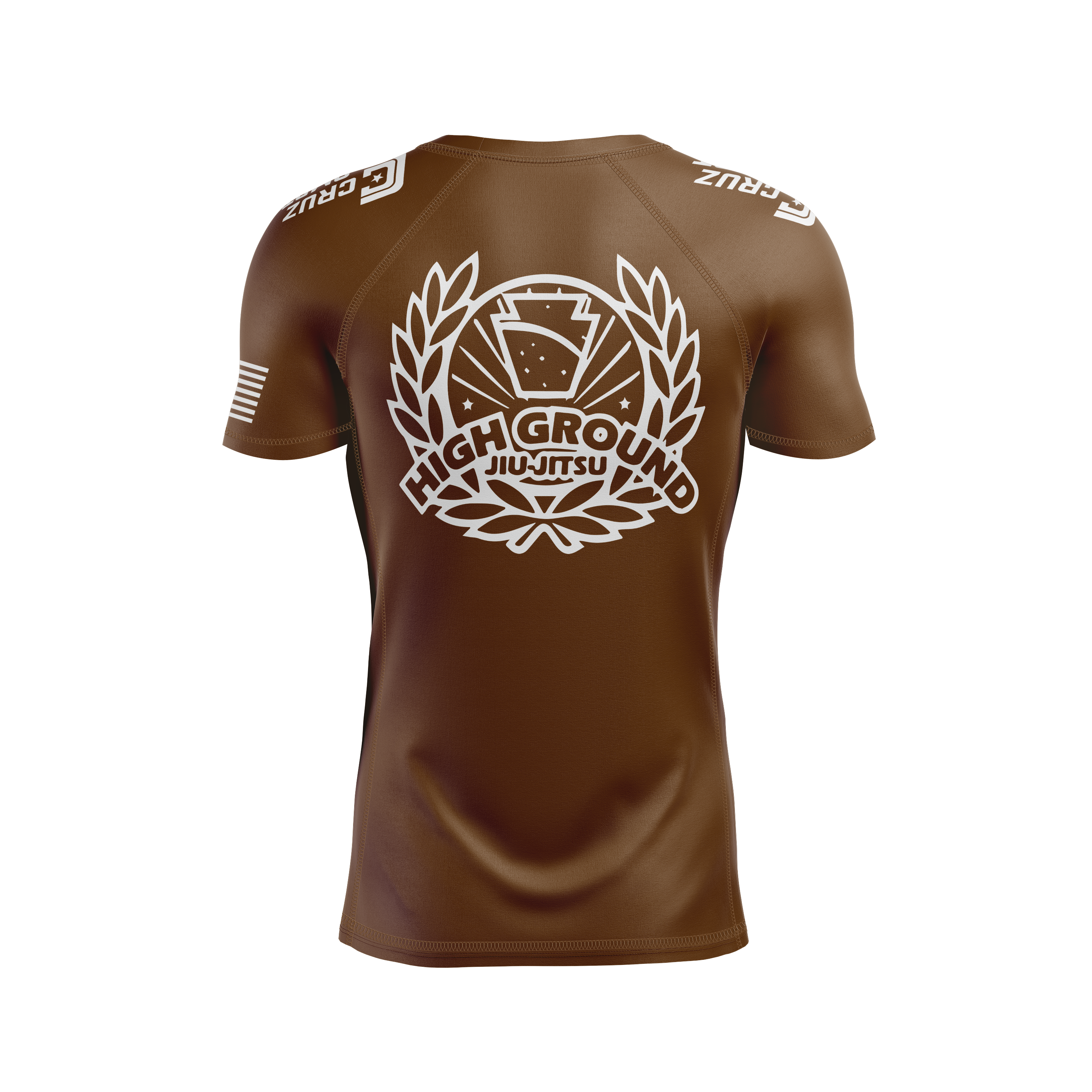 High Ground BJJ men's rash guard Standard Issue Ranked, brown