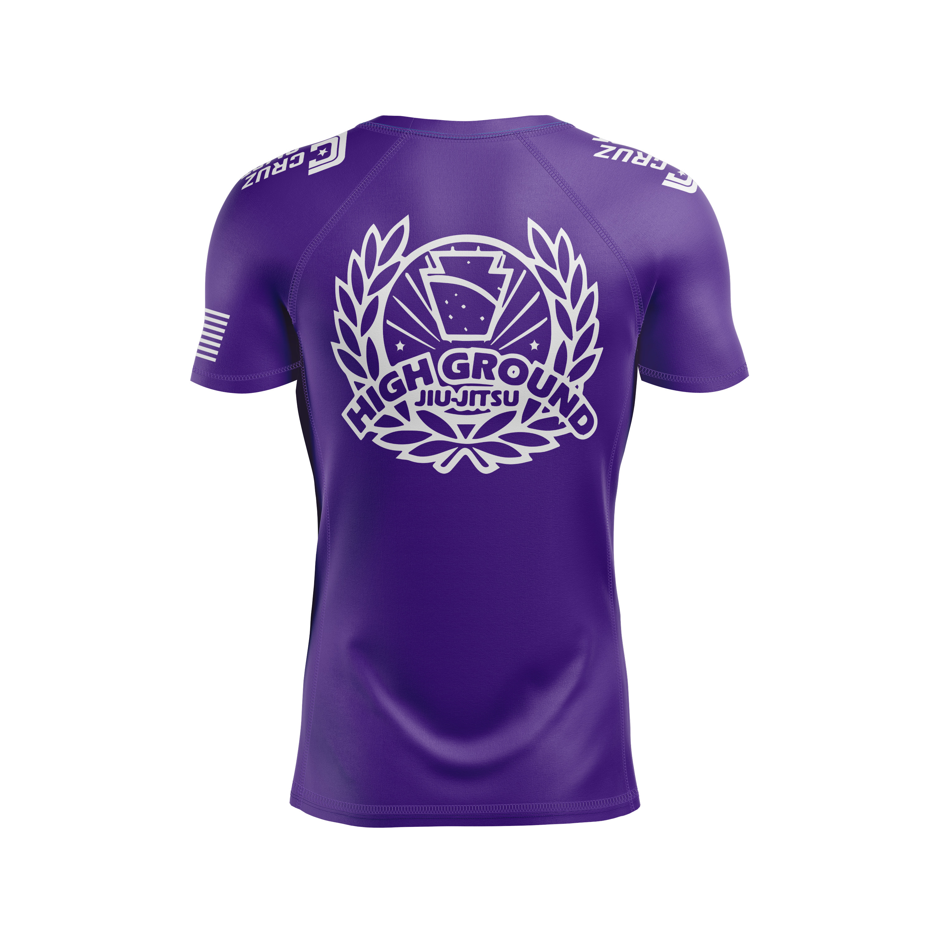 High Ground BJJ men's rash guard Standard Issue Ranked, purple