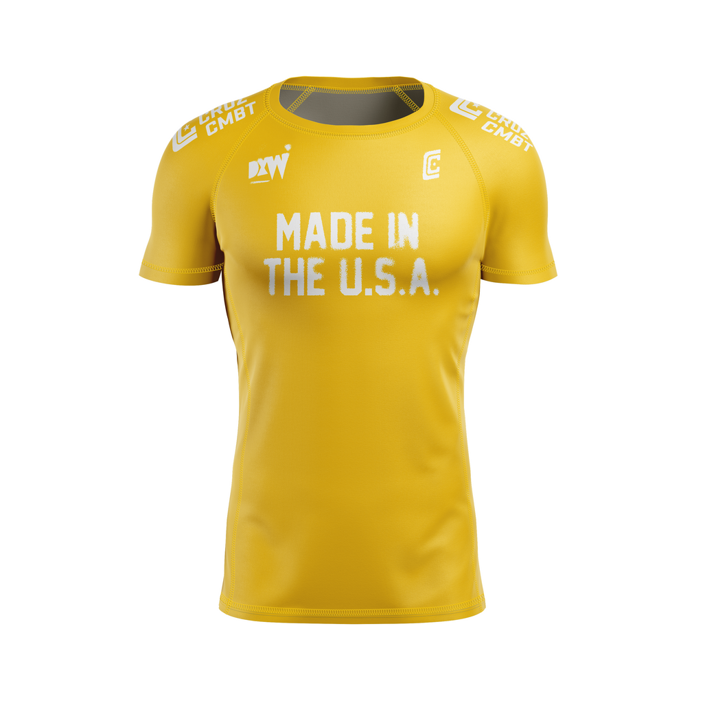 DxW: Intimidator men's rash guard, athl. gold