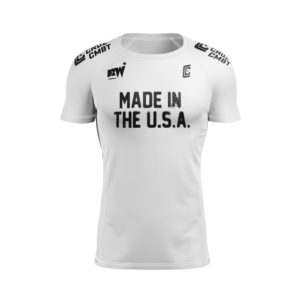 DxW: Intimidator men's rash guard, white