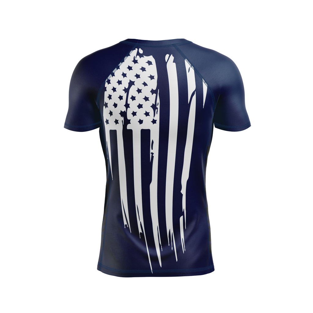 Lui Jiu Jitsu men's rash guard Necessary Violence, light navy