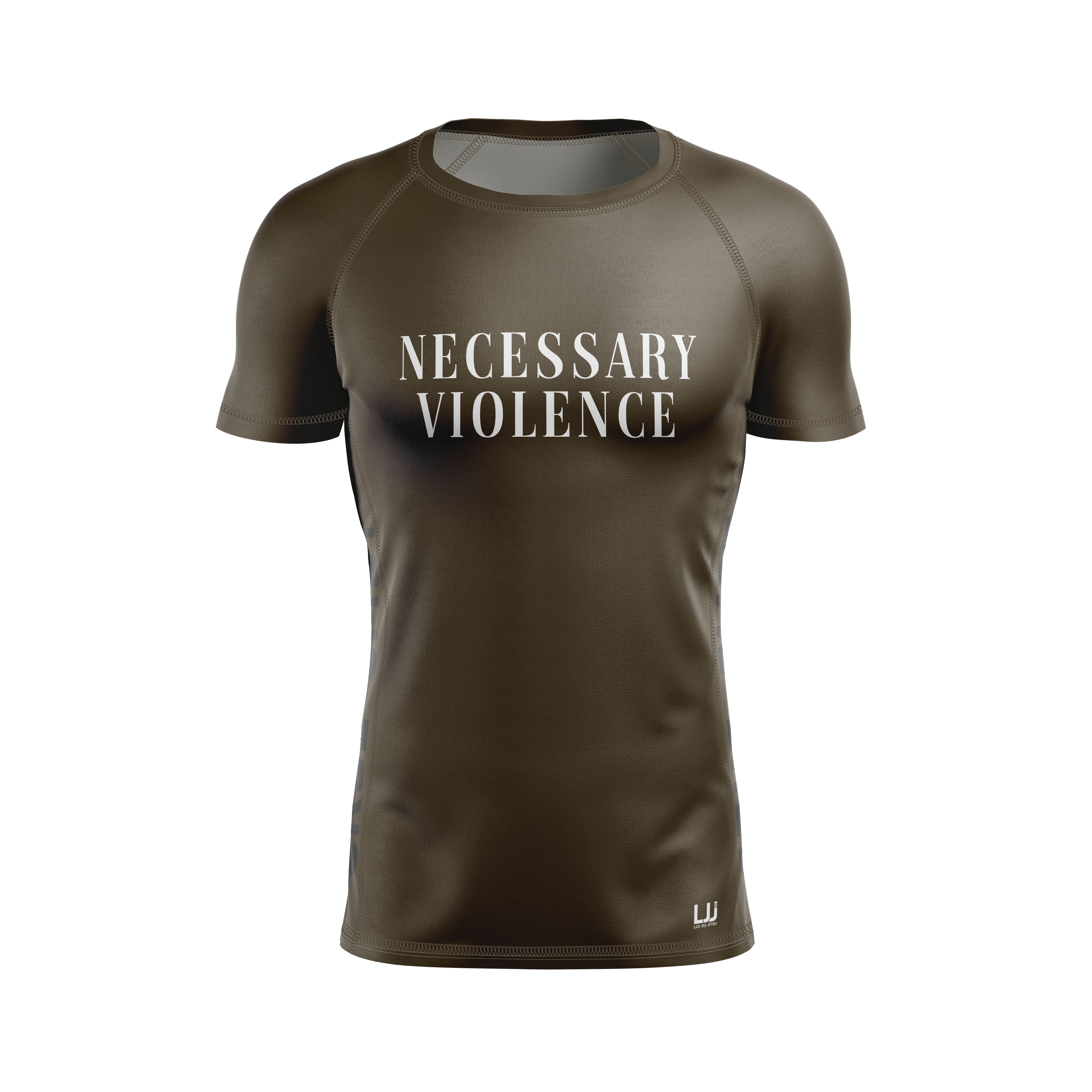 Lui Jiu Jitsu men's rash guard Necessary Violence, MAS grey