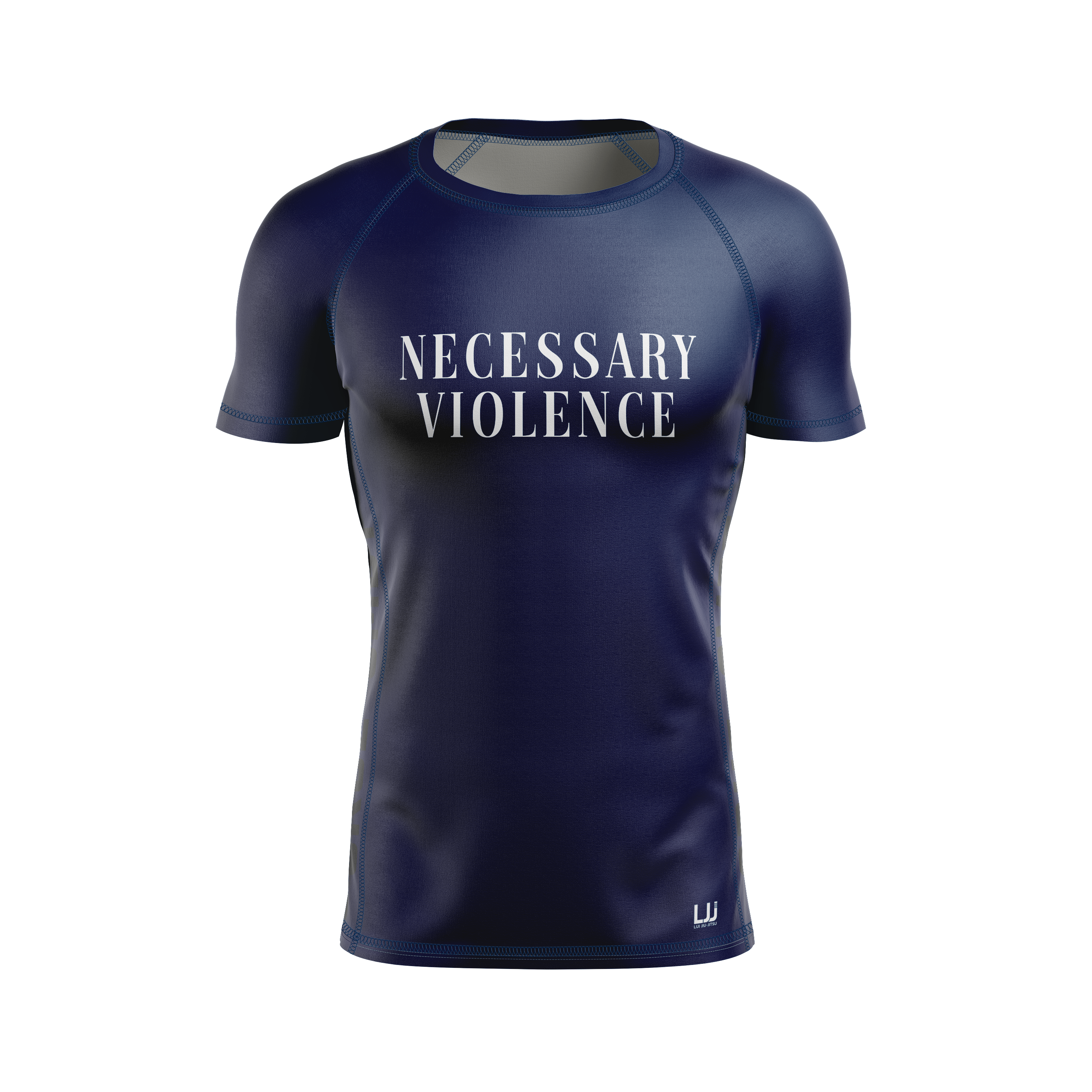 Lui Jiu Jitsu men's rash guard Necessary Violence, light navy