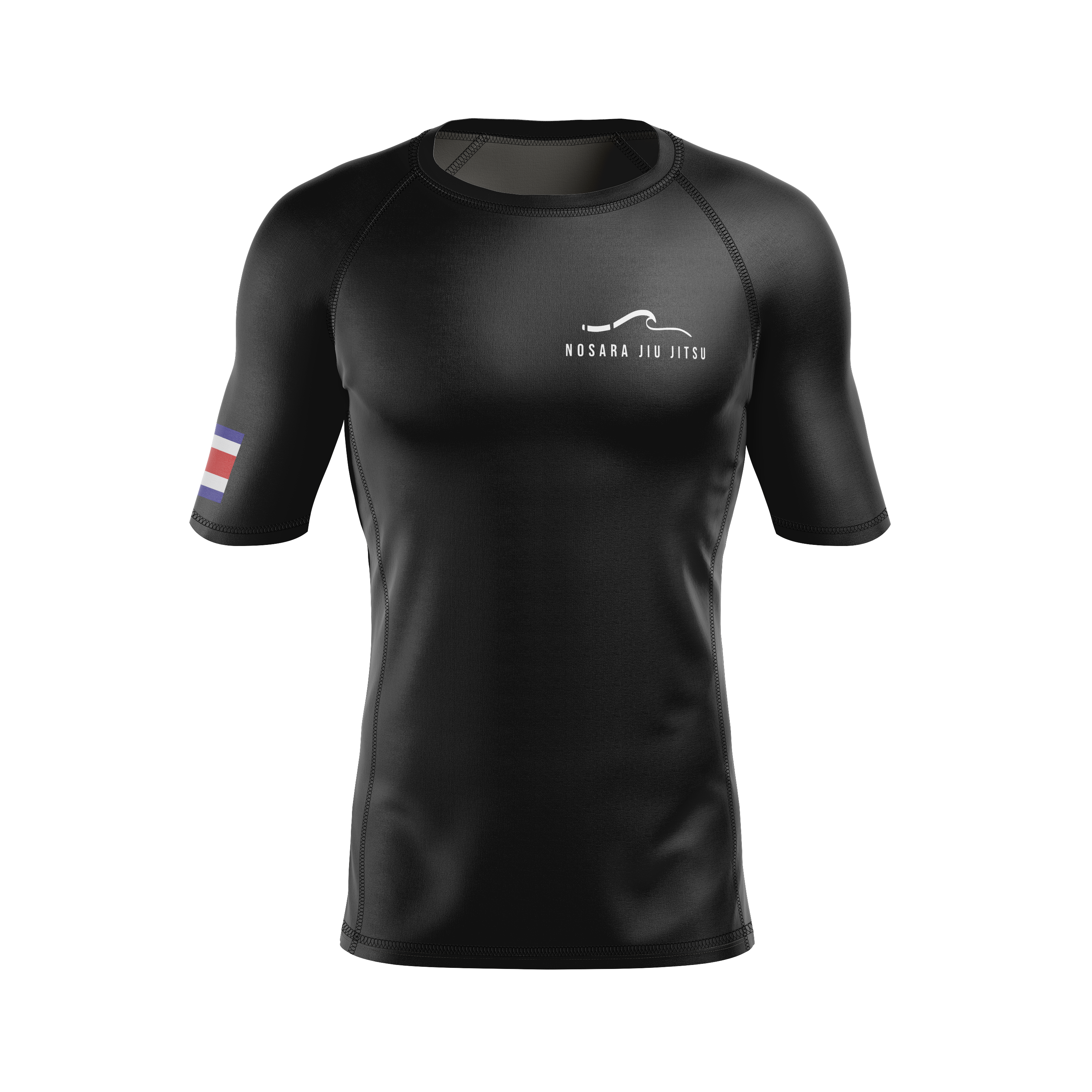 wholesale Nosara men's rash guard Flag, black