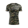 Twisted Rooster men's rash guard Icon, black on el tigre camo