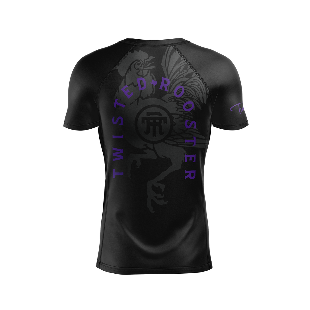 Twisted Rooster Men's Rash Guard (Purple & Black)