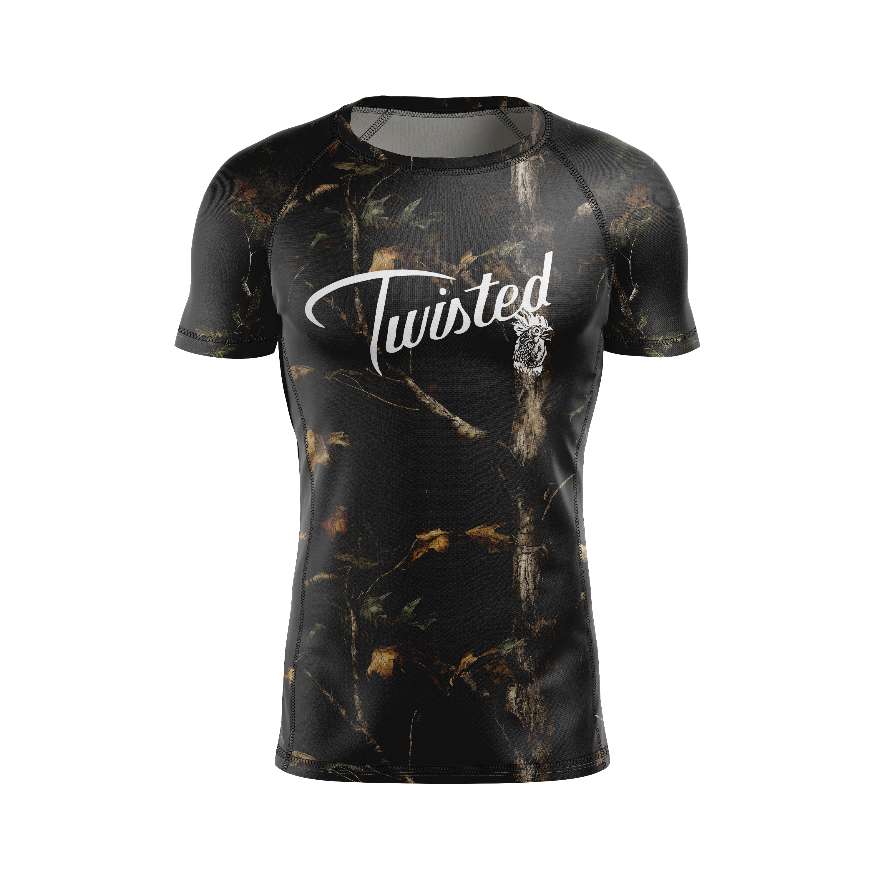 Twisted Rooster men's rash guard Mister T, tenebris camo black
