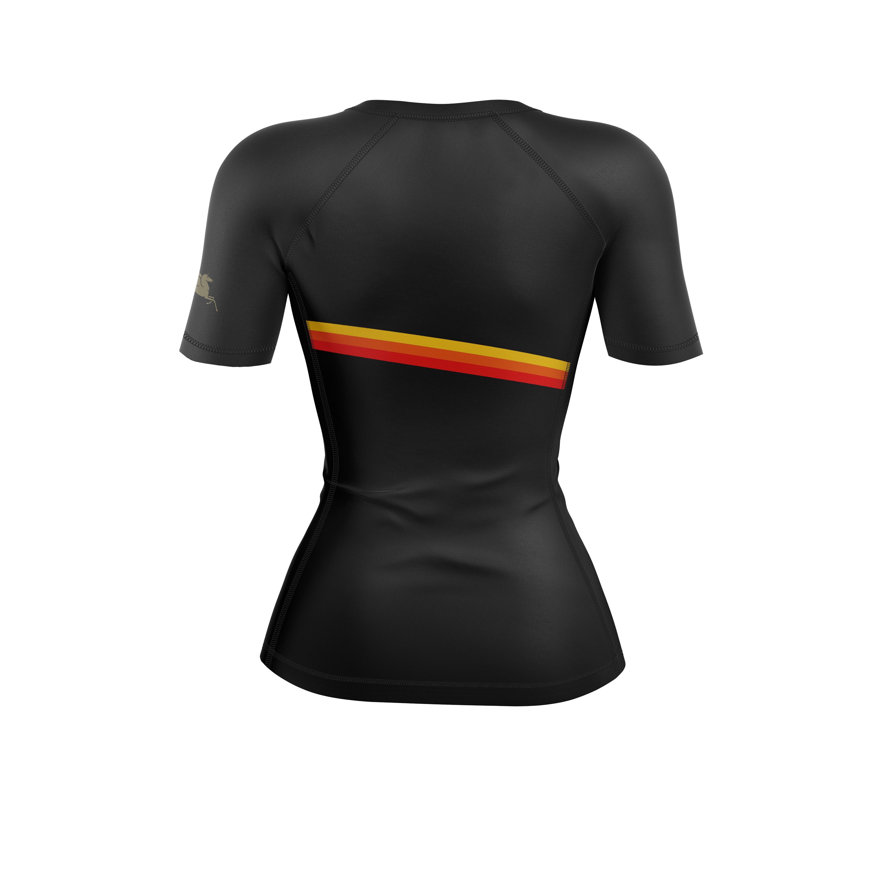 CCFC 8bit Overlords women's rash guard, black/orange