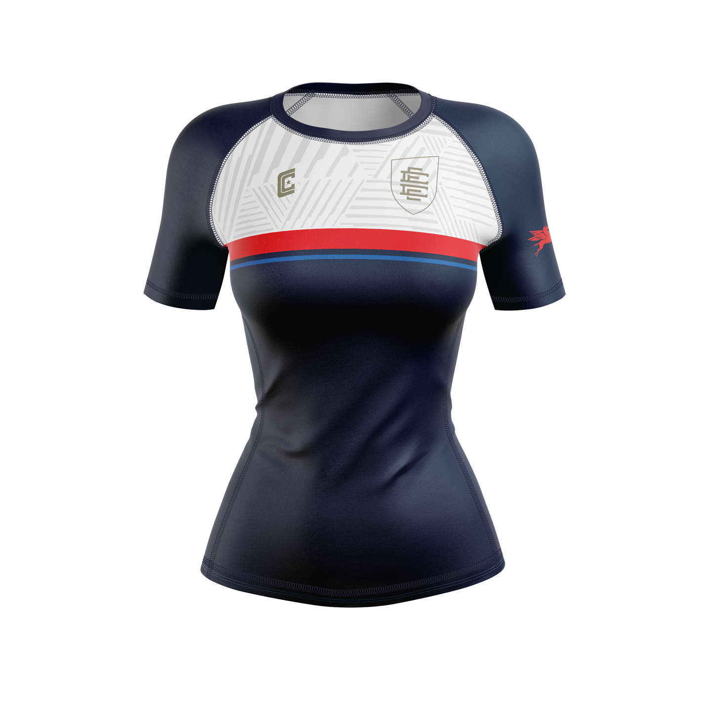 CCFC women's rash guard Enforcers, navy with red and white
