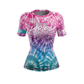DFW Ladies Grappling Club women's rash guard Tie-Dye, pink/blue