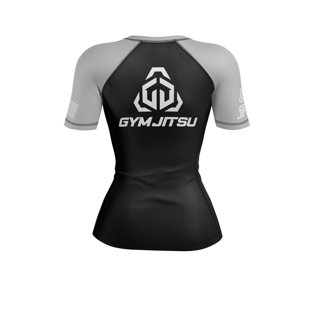 Gym Jitsu women's rash guard Standard Issue Ranked, black/grey