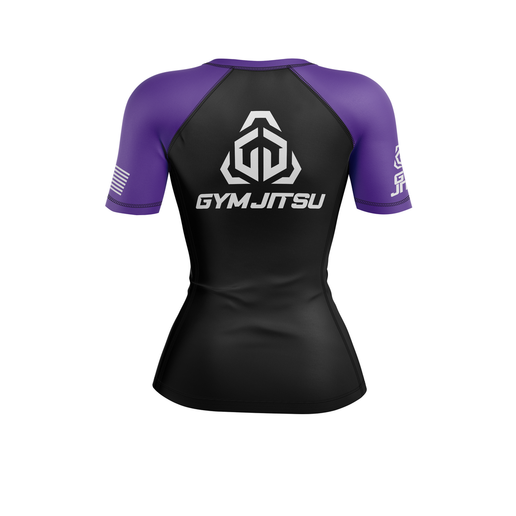 Gym Jitsu women's rash guard Standard Issue Ranked, black/purple