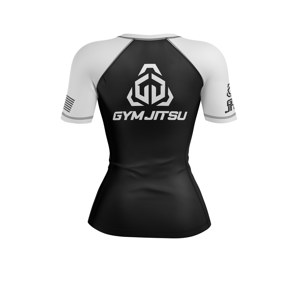 Gym Jitsu women's rash guard Standard Issue Ranked, black/white