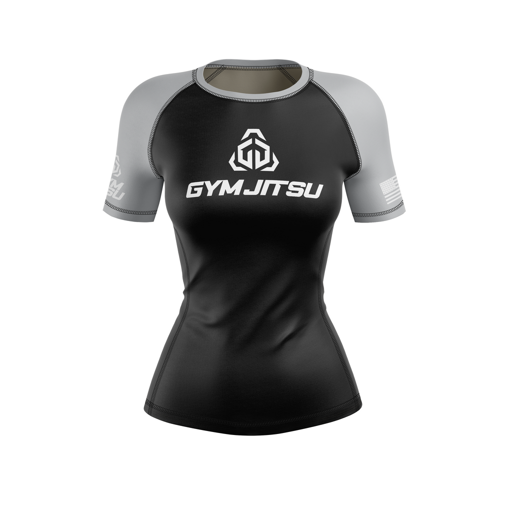 Gym Jitsu women's rash guard Standard Issue Ranked, black/grey