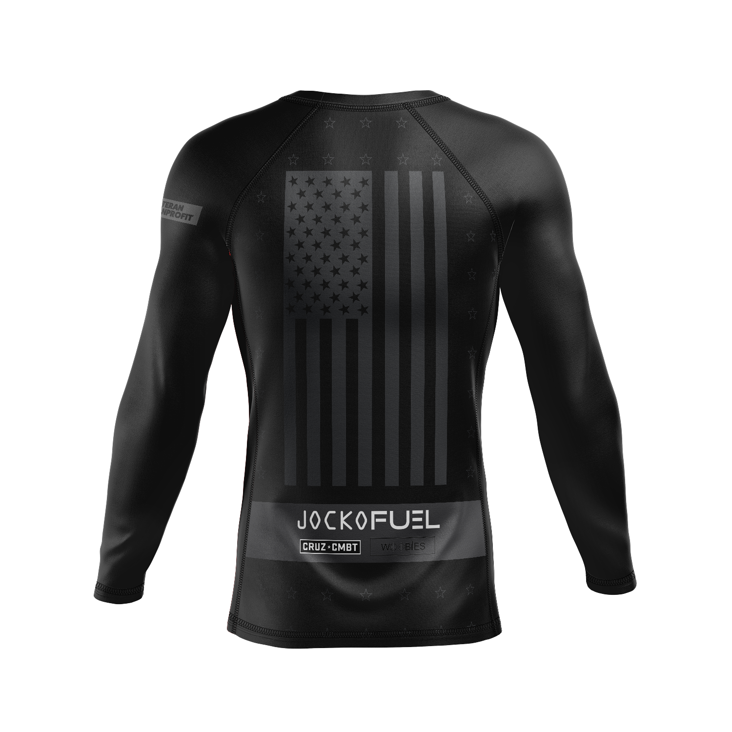 Veteran Bushido Brotherhood men's rash guard Flag, black and grey