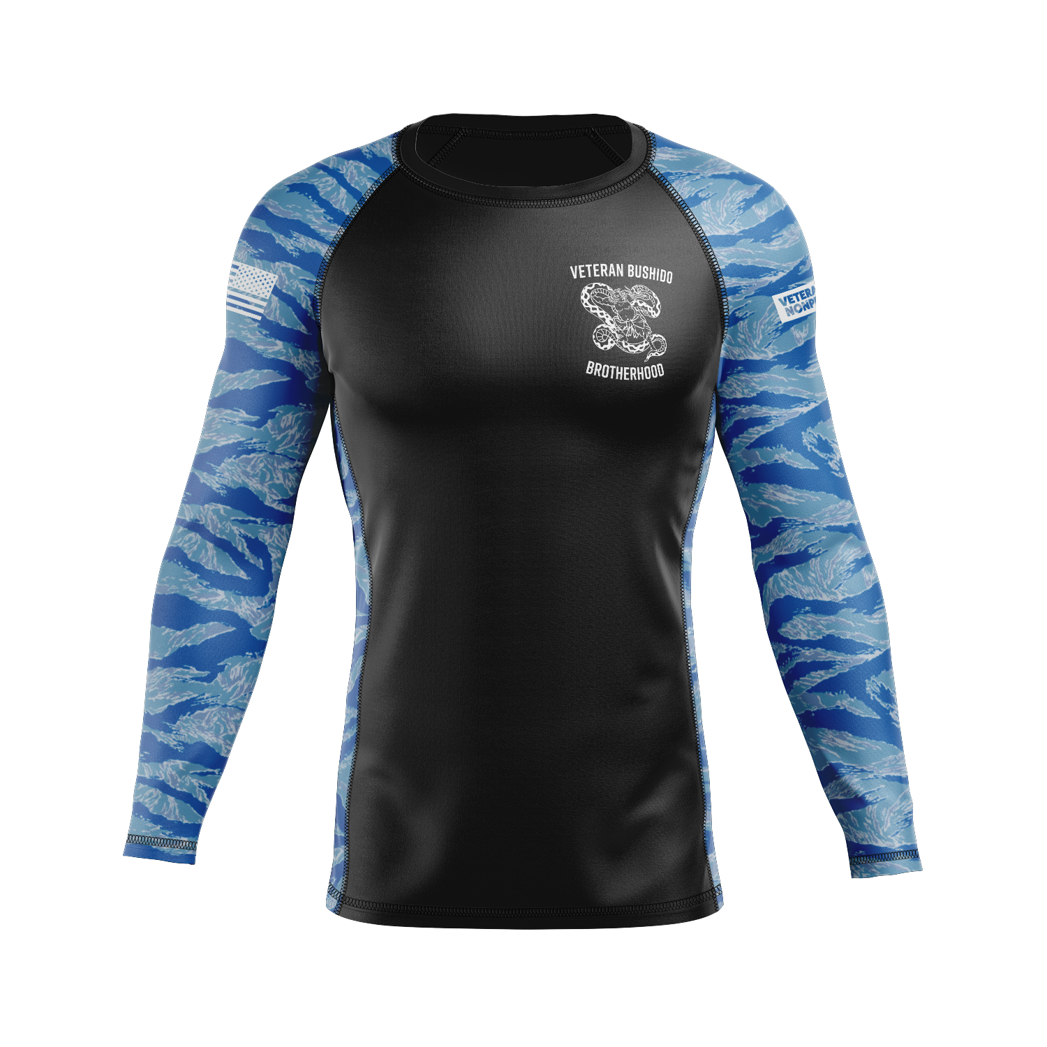 Veteran Bushido Men's Rash Guard (Blue) | Shop Men's BJJ Rash Guards ...