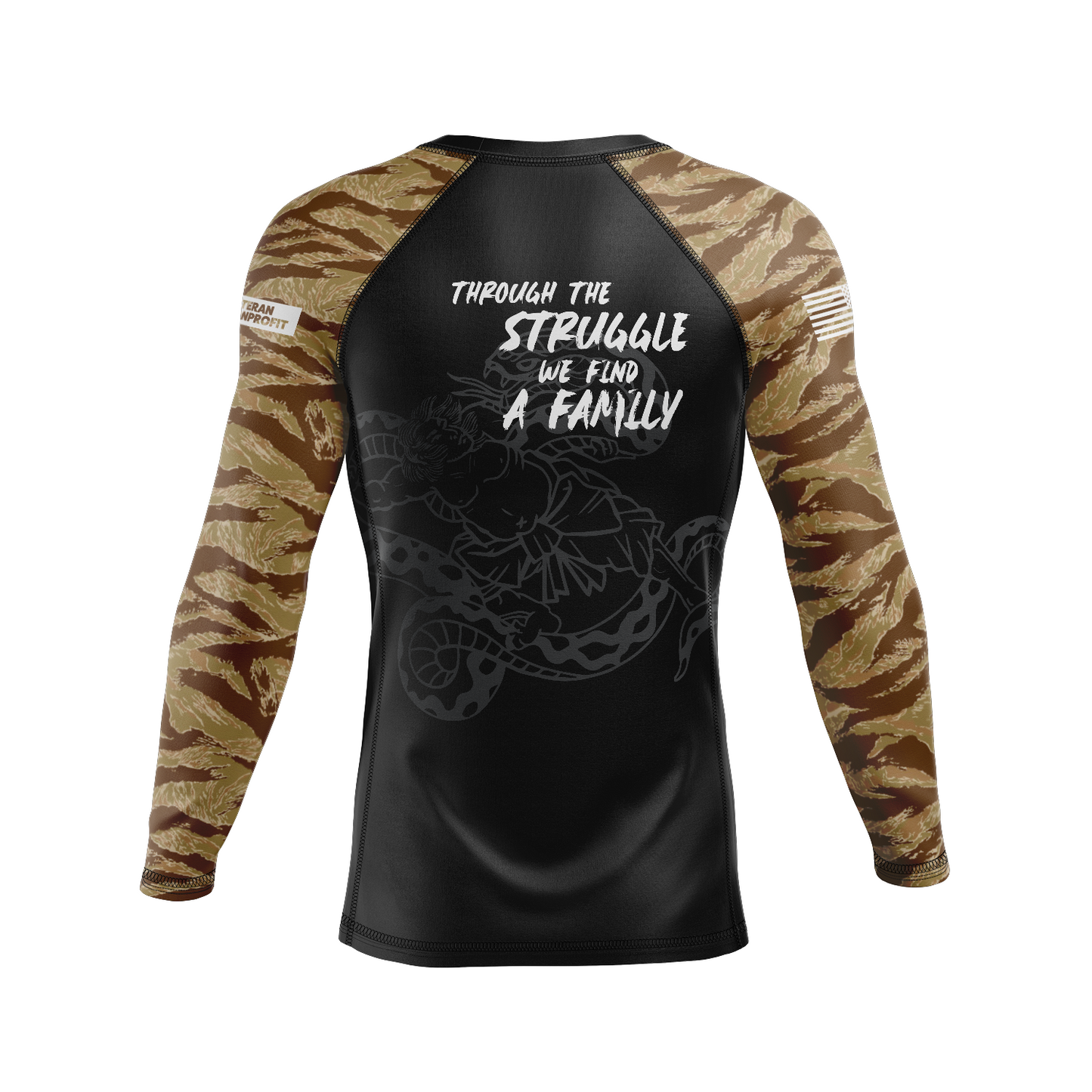 Veteran Bushido Brotherhood men's rash guard Standard Issue Ranked, brown