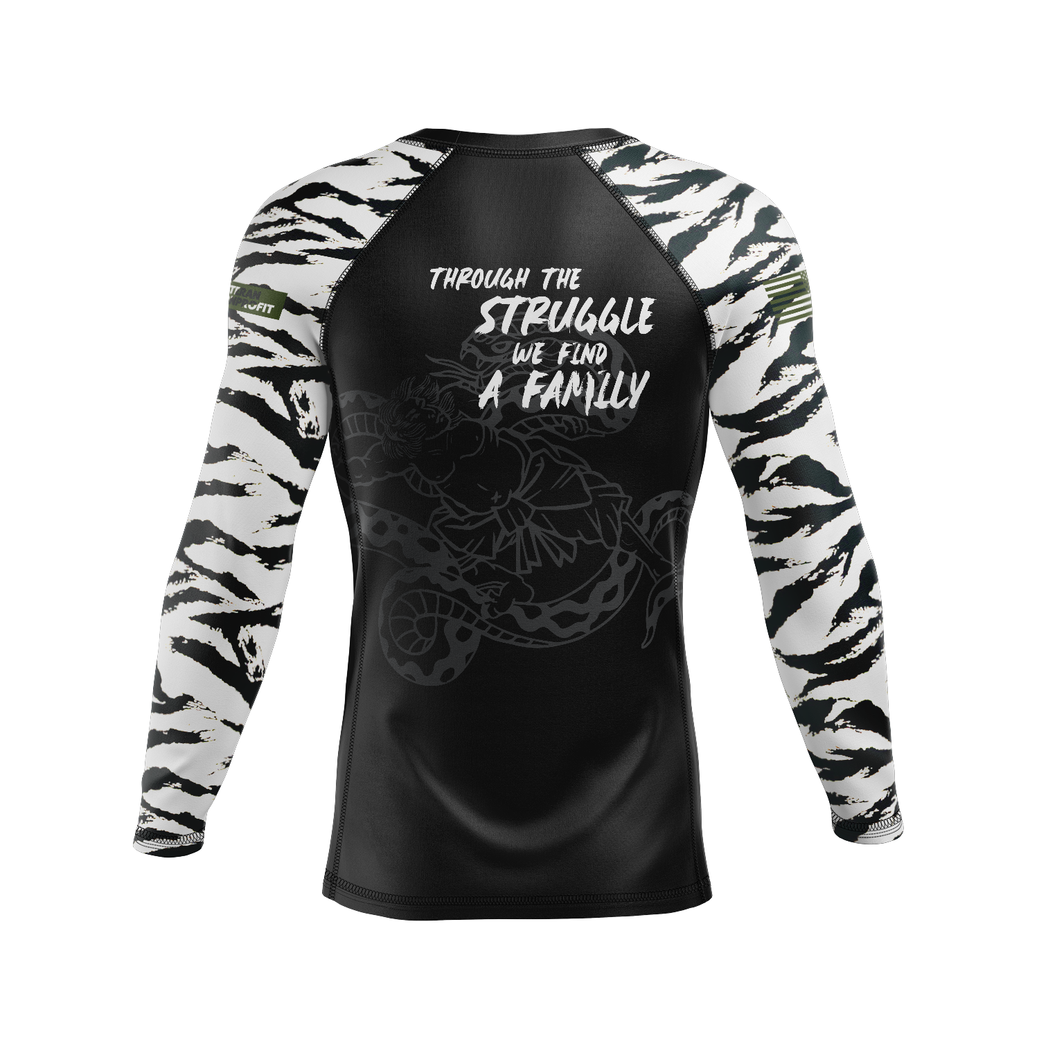 Veteran Bushido Brotherhood men's rash guard Standard Issue Ranked, white