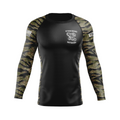 Veteran Bushido Rash Guard (Black w/ Tiger Camo)
