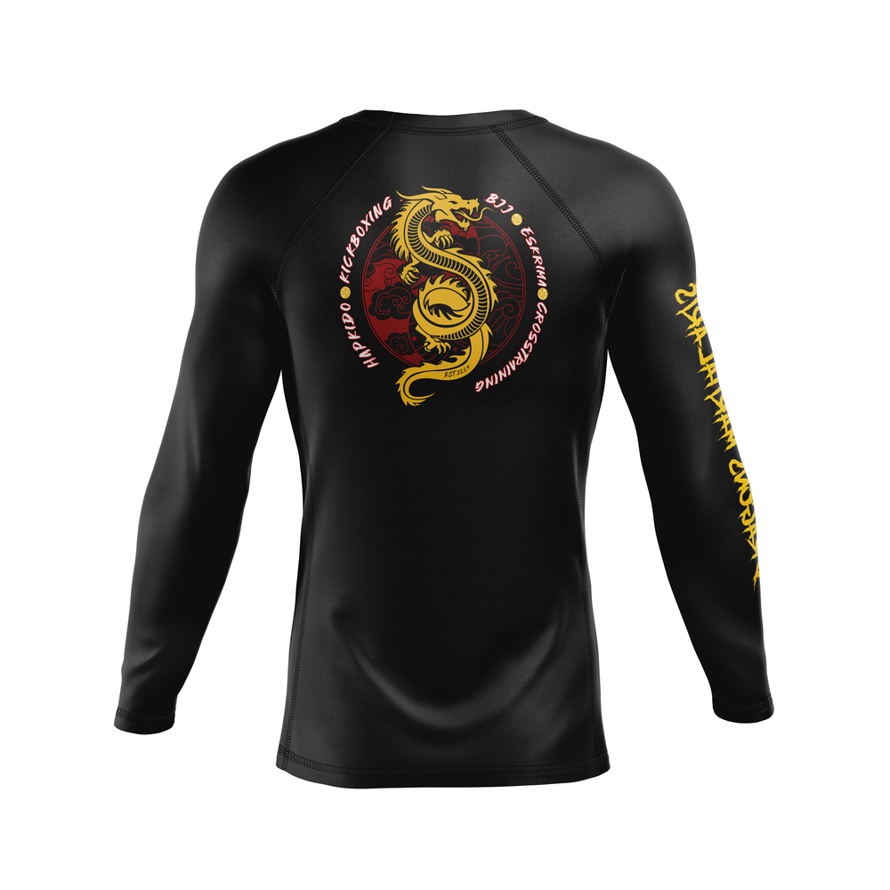 Dragons Martial Arts men's rash guard Est. 2004, black