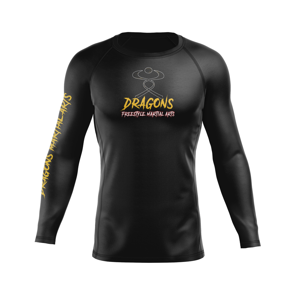 Dragons Martial Arts men's rash guard Est. 2004, black