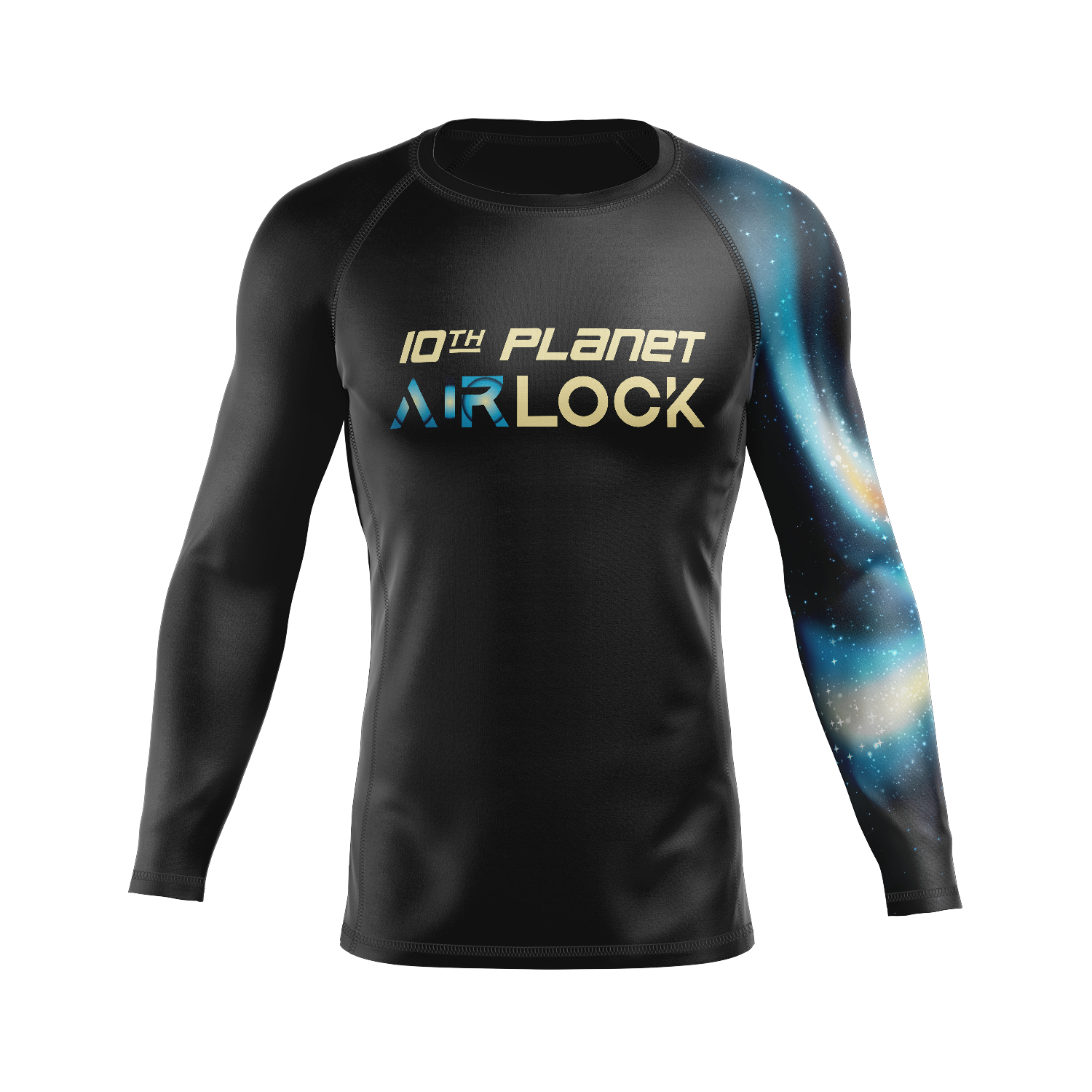 10P Airlock BJJ men's rash guard Galaxy, black