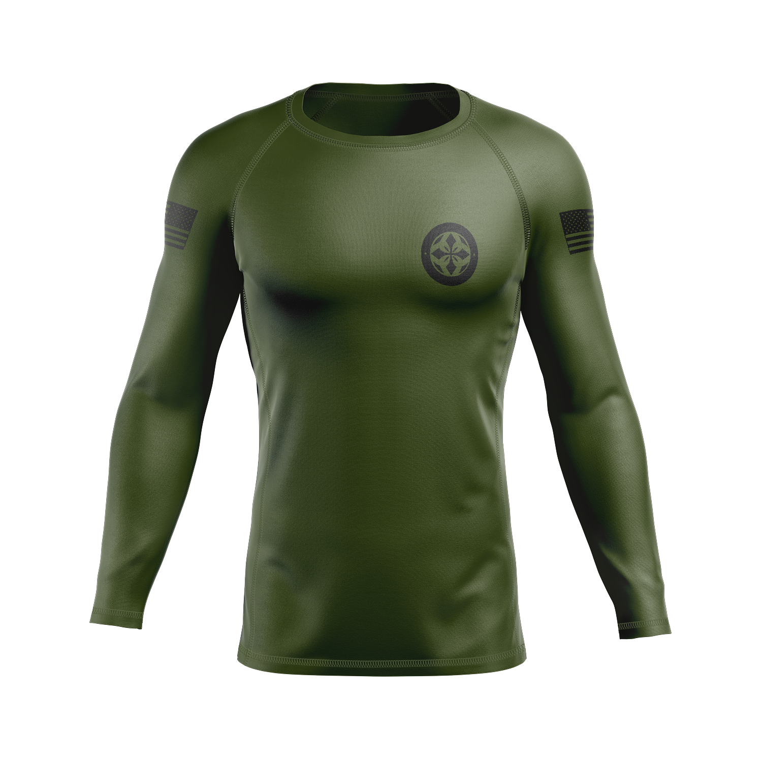 410 Academy men's rash guard Flag, o.d. green